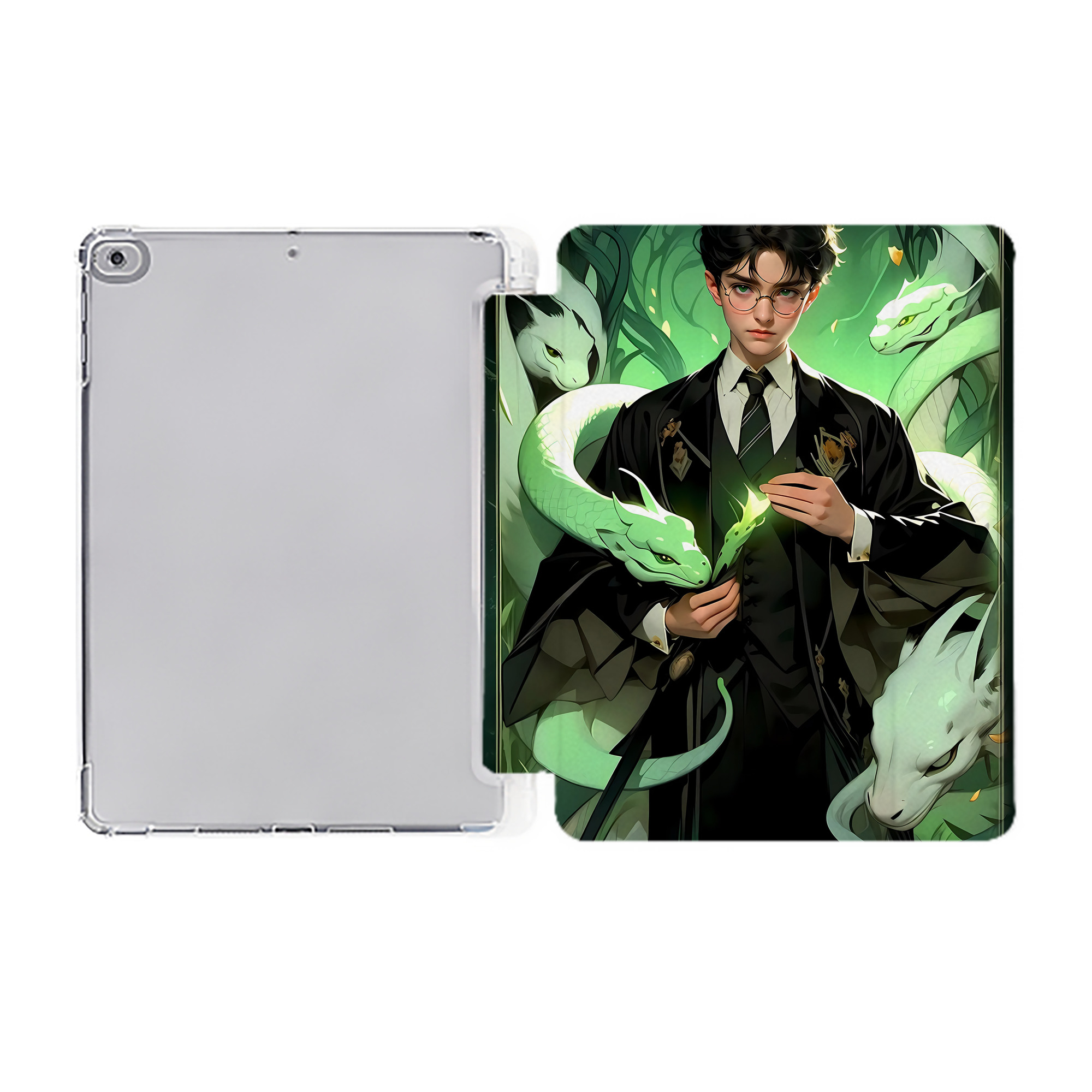 （画像用） Harry Potter ハリー・ポッターシリーズ IPad ケース ペン収納付き 三つ折りスタンド PUレザー×シリコン 対応機種9.5/10.5/10.9インチ